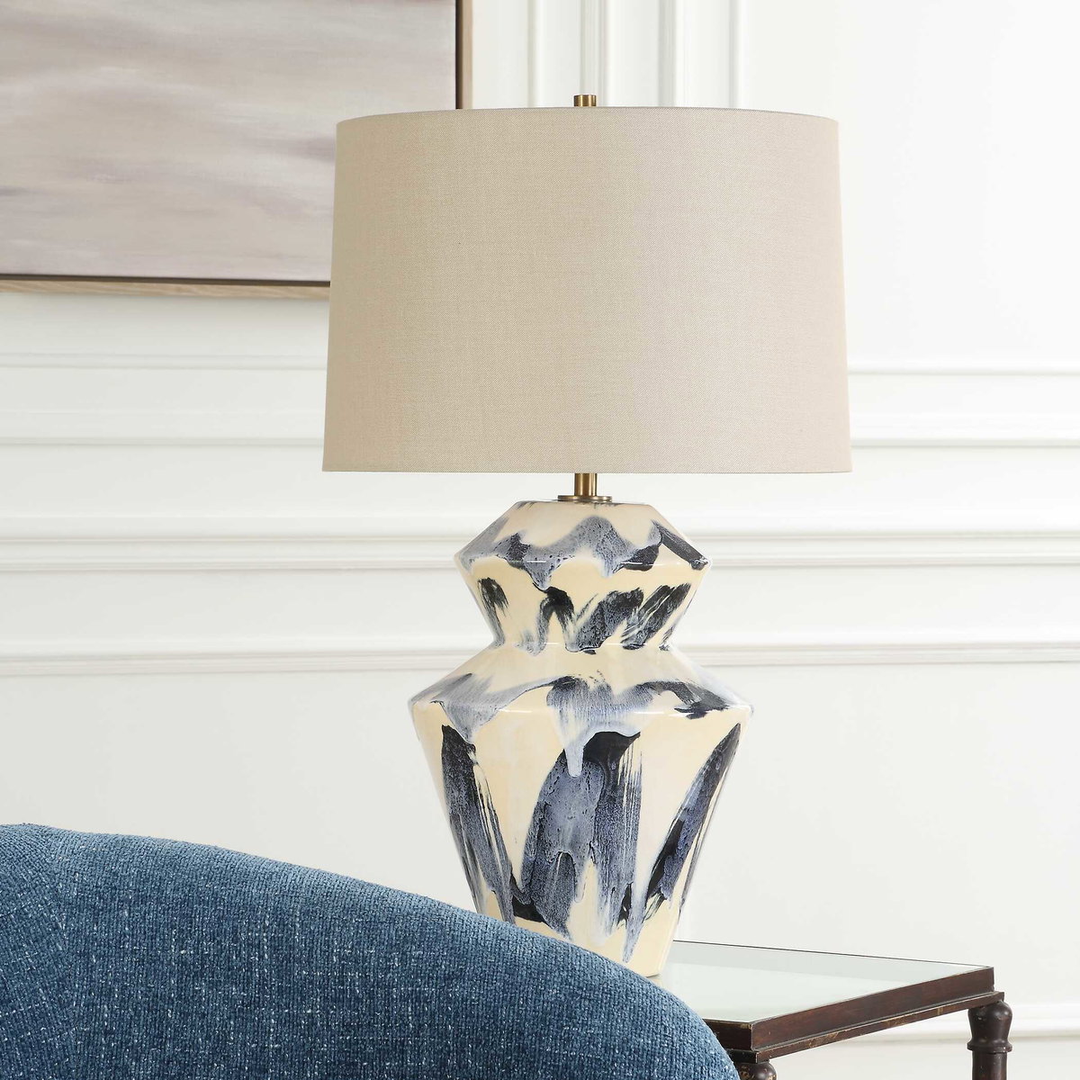 Oranda Abstract Geometric Table Lamp, by Uttermost, 1'5" width x 2'4.5" height x 1'5" depth View 4