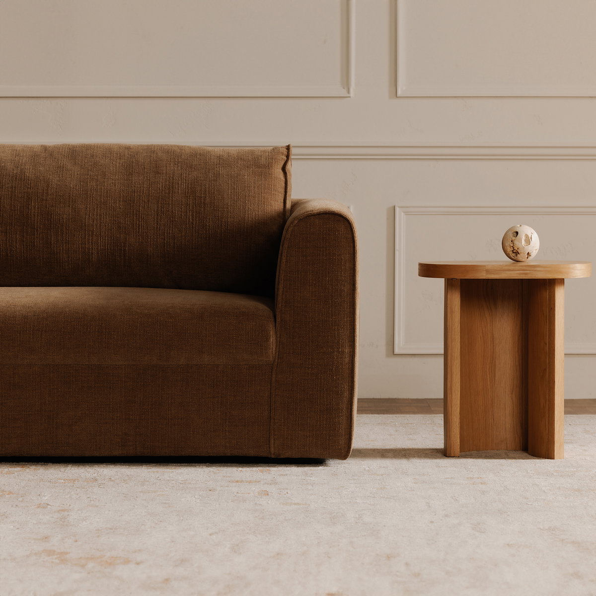 Madrid Right Sectional Taupe, Sectional Sofa by Moe's Home, 112" width x 33.5" height x 65" depth View 8