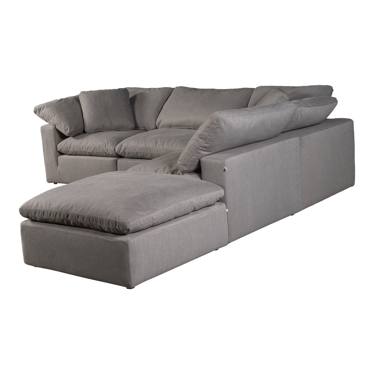 Terra Condo Dream Modular Sectional Light Grey, Sectional Sofa by Moe's Home, 114" width x 32" height x 114" depth View 2