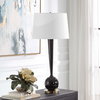Brielle Polished Black Table Lamp, by Uttermost, 1'4" width x 2'11" height x 1'4" depth thumbnail 4