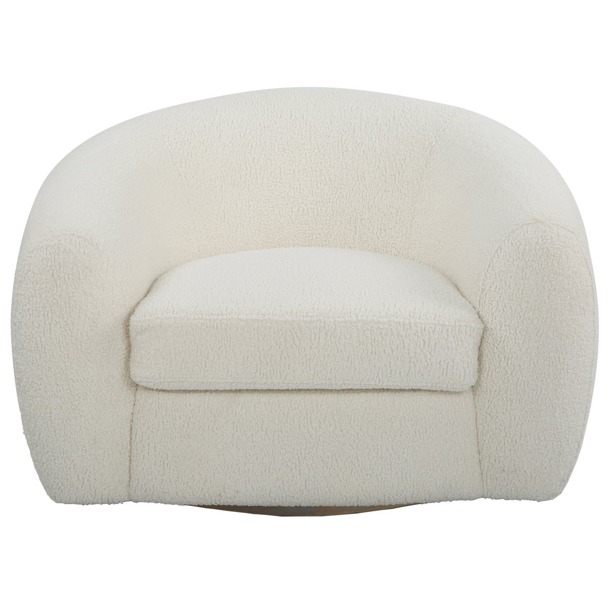 Capra Art Deco White Swivel Chair, Accent Chair by Uttermost, 43" width x 28" height x 37" depth View 1