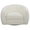 Capra Art Deco White Swivel Chair, Accent Chair by Uttermost, 43" width x 28" height x 37" depth thumbnail 1