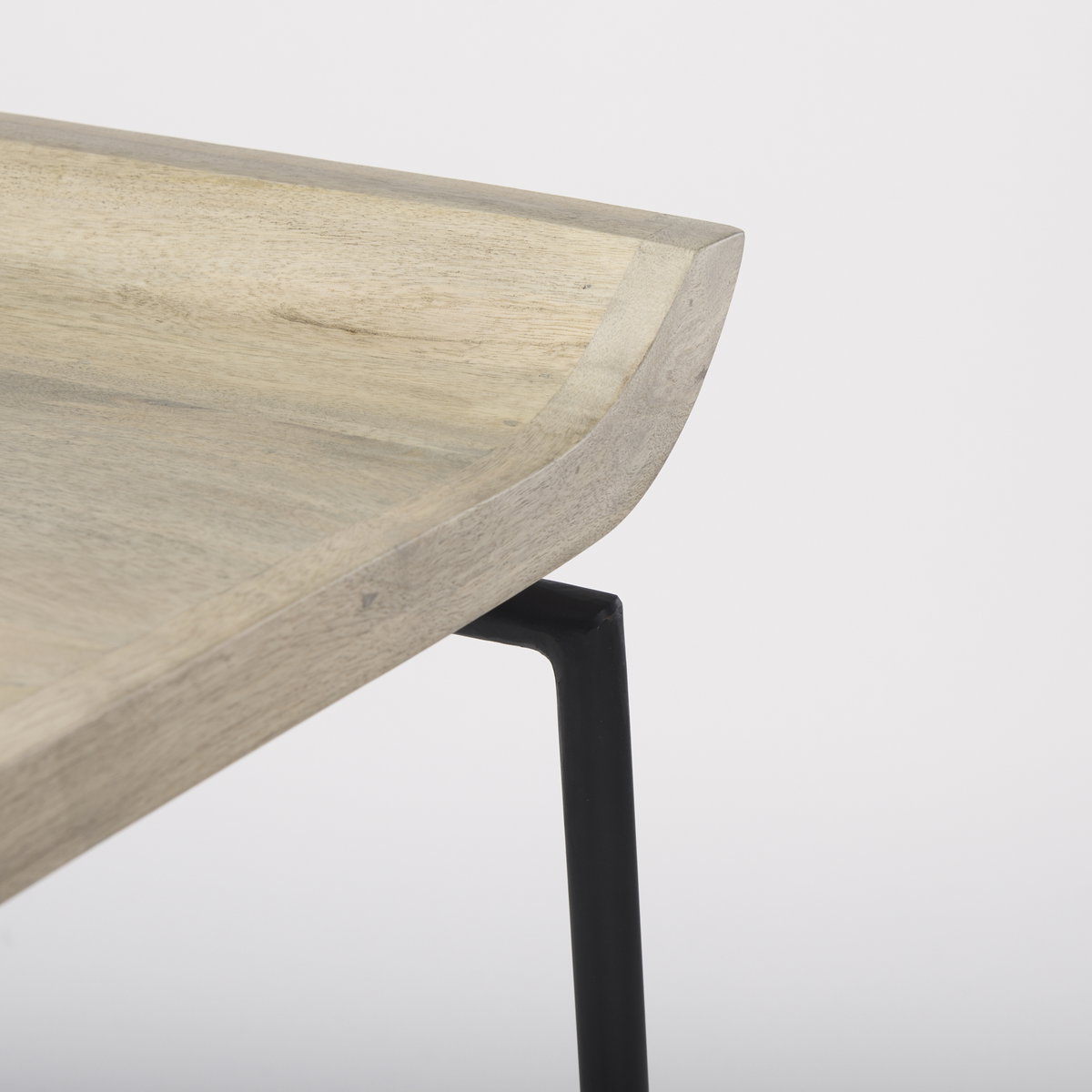 Givens Backless 26in Seat Counter Stool | Natural Wood with Black Metal, Counter & Bar Stool by Mercana, 14.1" length x 15.8" width x 26" height View 9
