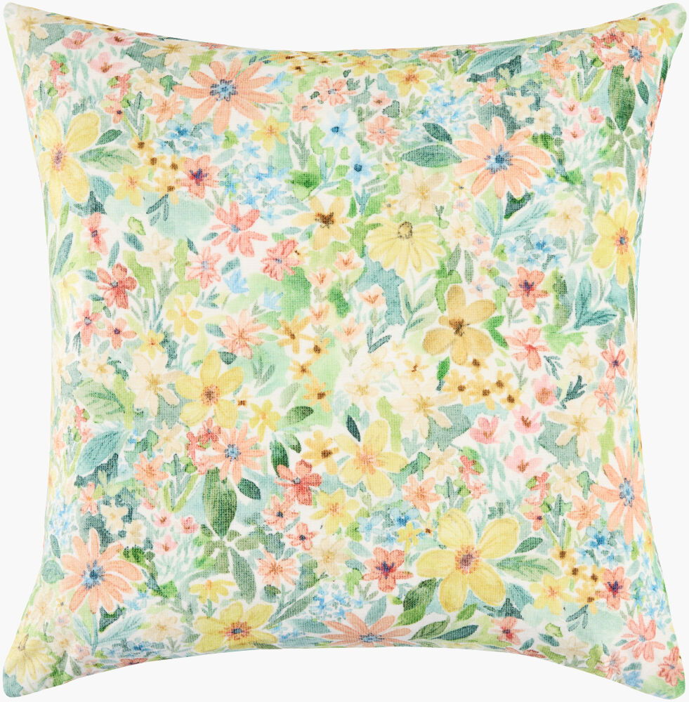 Spring Bouquet Accent Pillow, Decorative Pillow by Surya, 20" length x 20" width
