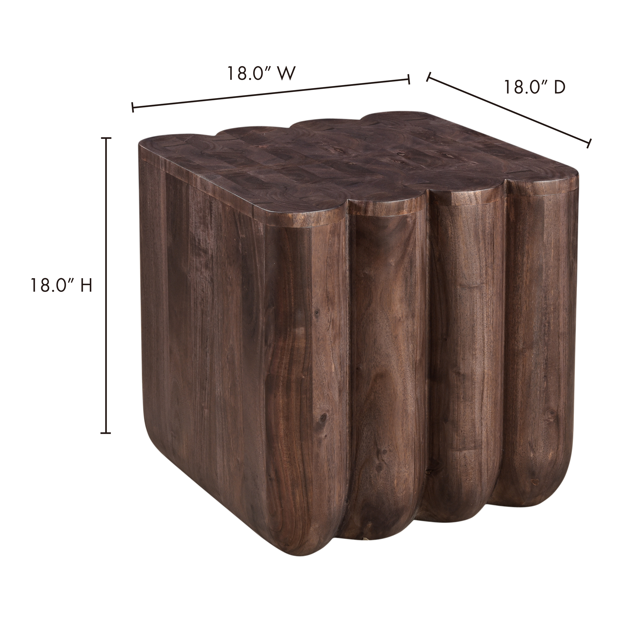 Punyo Punyo Accent Table Espresso Brown, Side & End Table by Moe's Home, 18" width x 18" height x 18" depth View 8