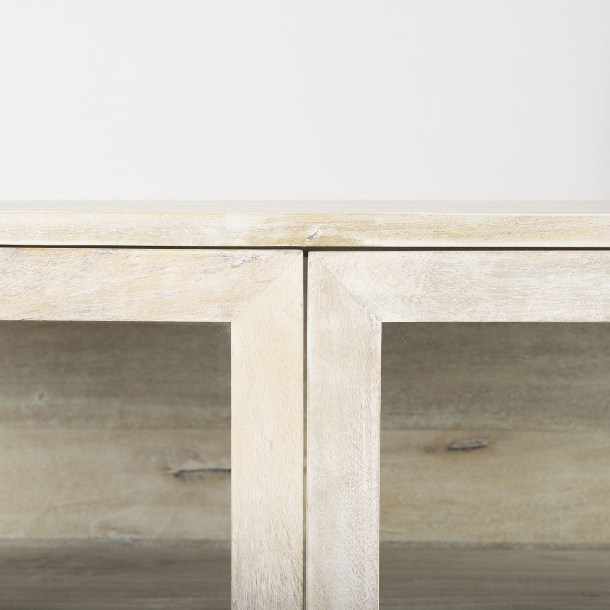 Arelius 36L x 18W x 32H White Wood, Gold Metal Base with 2 Glass Doors Accent Cabinet, Cabinets & Chest by Mercana, 36" length x 18.75" width x 32" height View 9