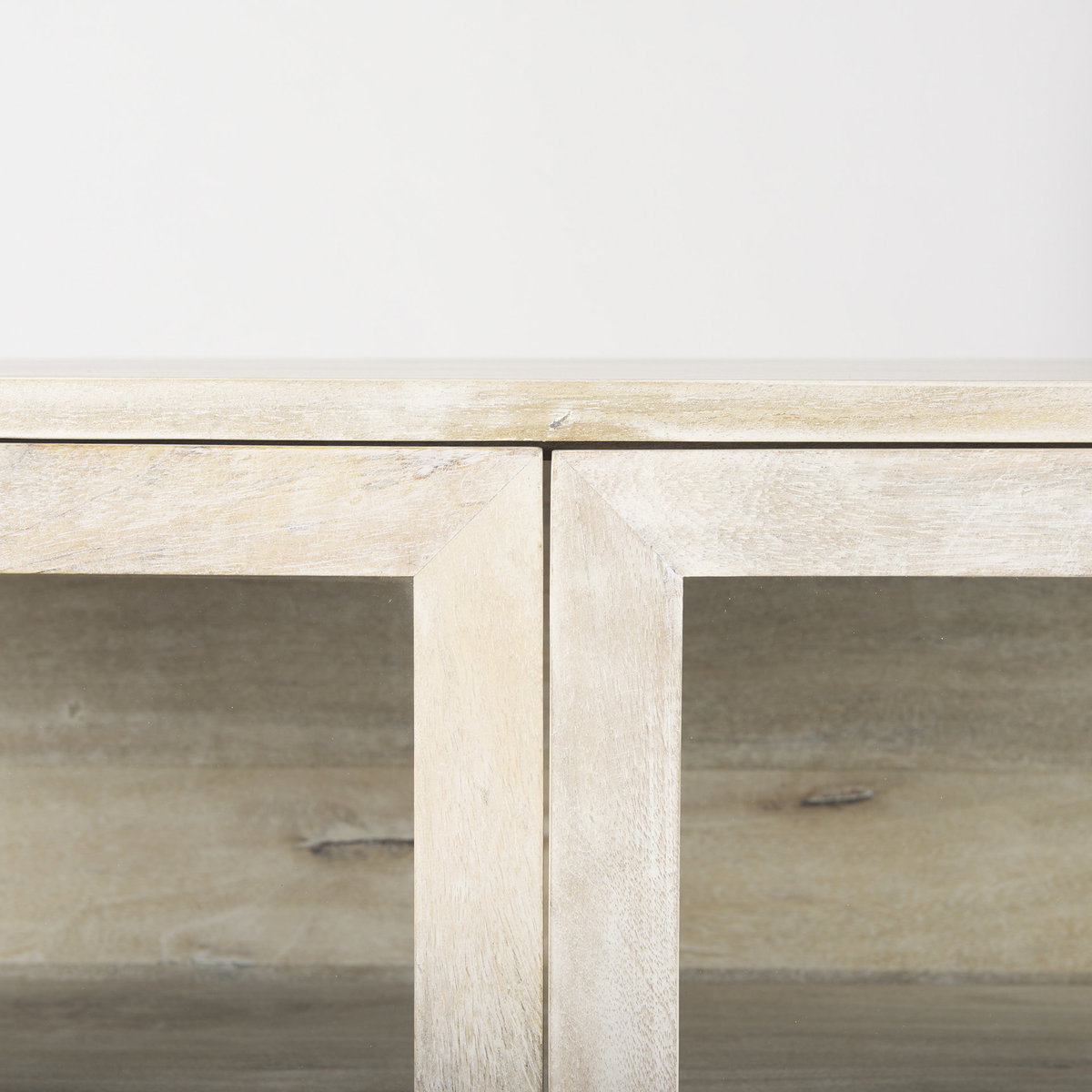 Arelius 36L x 18W x 32H White Wood, Gold Metal Base with 2 Glass Doors Accent Cabinet, Cabinets & Chest by Mercana, 36" length x 18.75" width x 32" height View 9