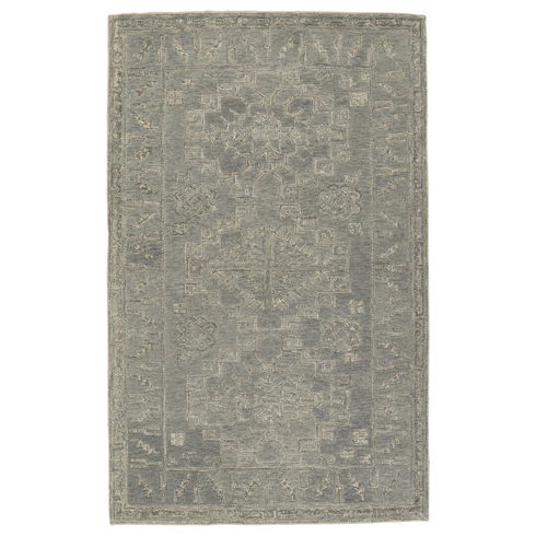 Handmade Tufted Wool Area Rug in Gray/Cream