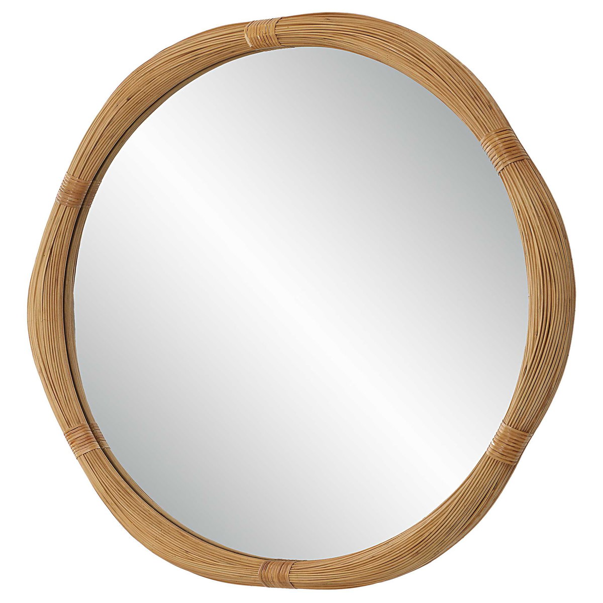 Salina Round Bamboo Mirror, by Uttermost, 39.75" width x 39.75" height x 2" depth View 5