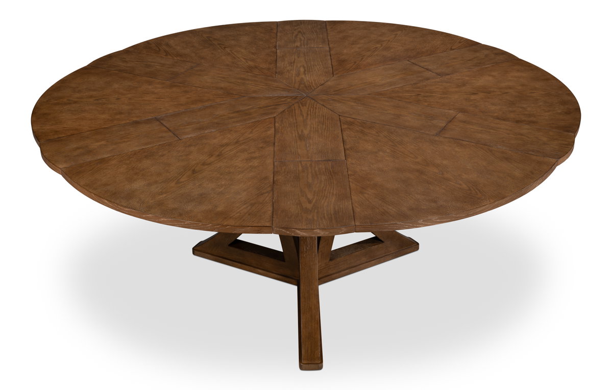 Casual Jupe Dining Table Light Mink Med, by Sarreid, 4'7" length x 4'7" width x 2'6" height View 4