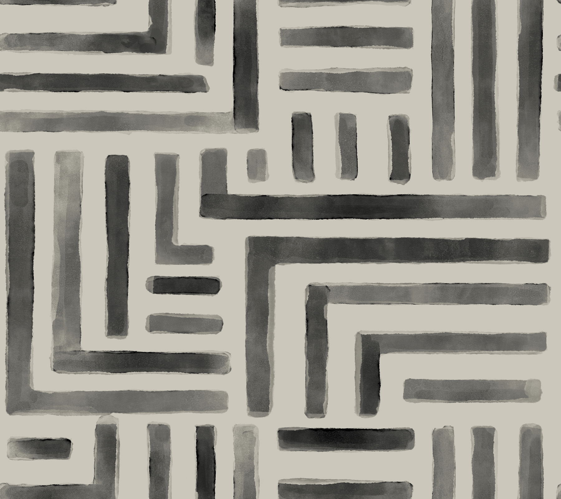 Painterly Labyrinth Charcoal Wallpaper large image 