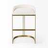 Hollyfield II Cream Fabric Seat with Gold Metal Base Bar Stool, Counter & Bar Stool by Mercana, 20.5" length x 19.7" width x 32.7" height thumbnail 3