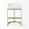 Hollyfield Low Back 28.75in Seat Bar Stool | Cream Fabric with Metal, Counter & Bar Stool by Mercana, 20.5" length x 19.7" width x 32.7" height thumbnail 3