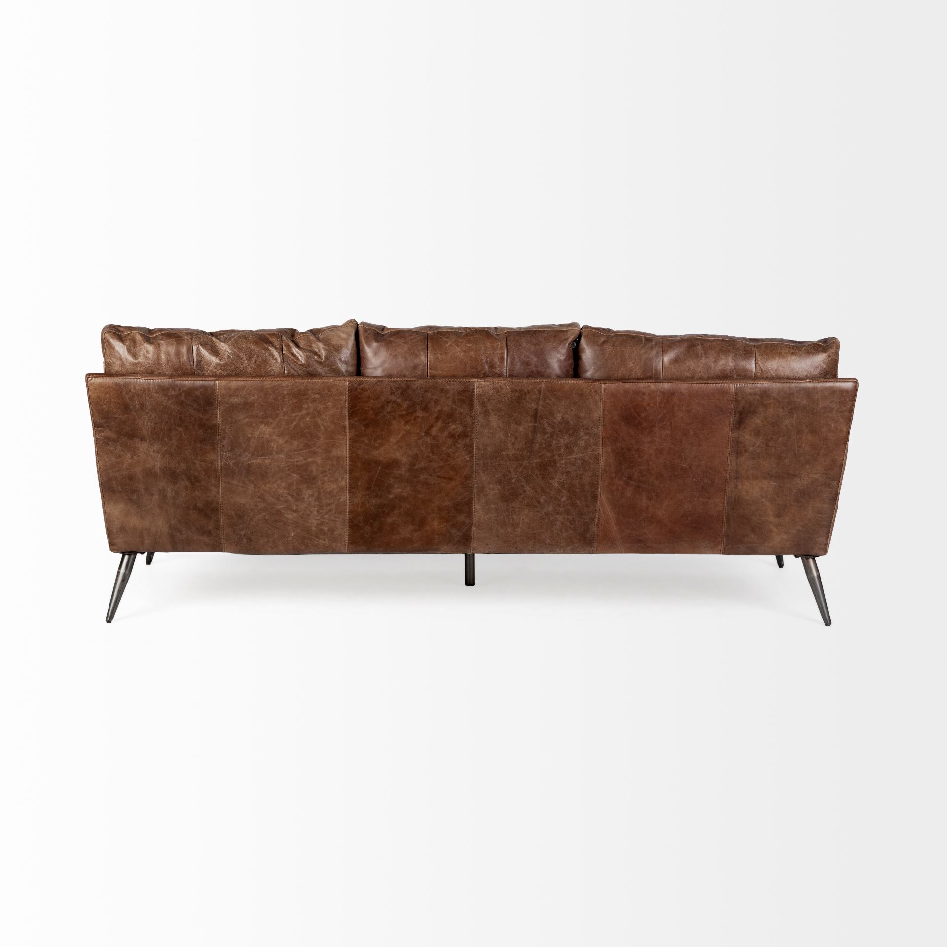 Cochrane II 82L x 33W x 32.25H Brown Leather Three Seater Sofa, Sofas & Sectional by Mercana, 82" length x 33" width x 32.25" height View 5