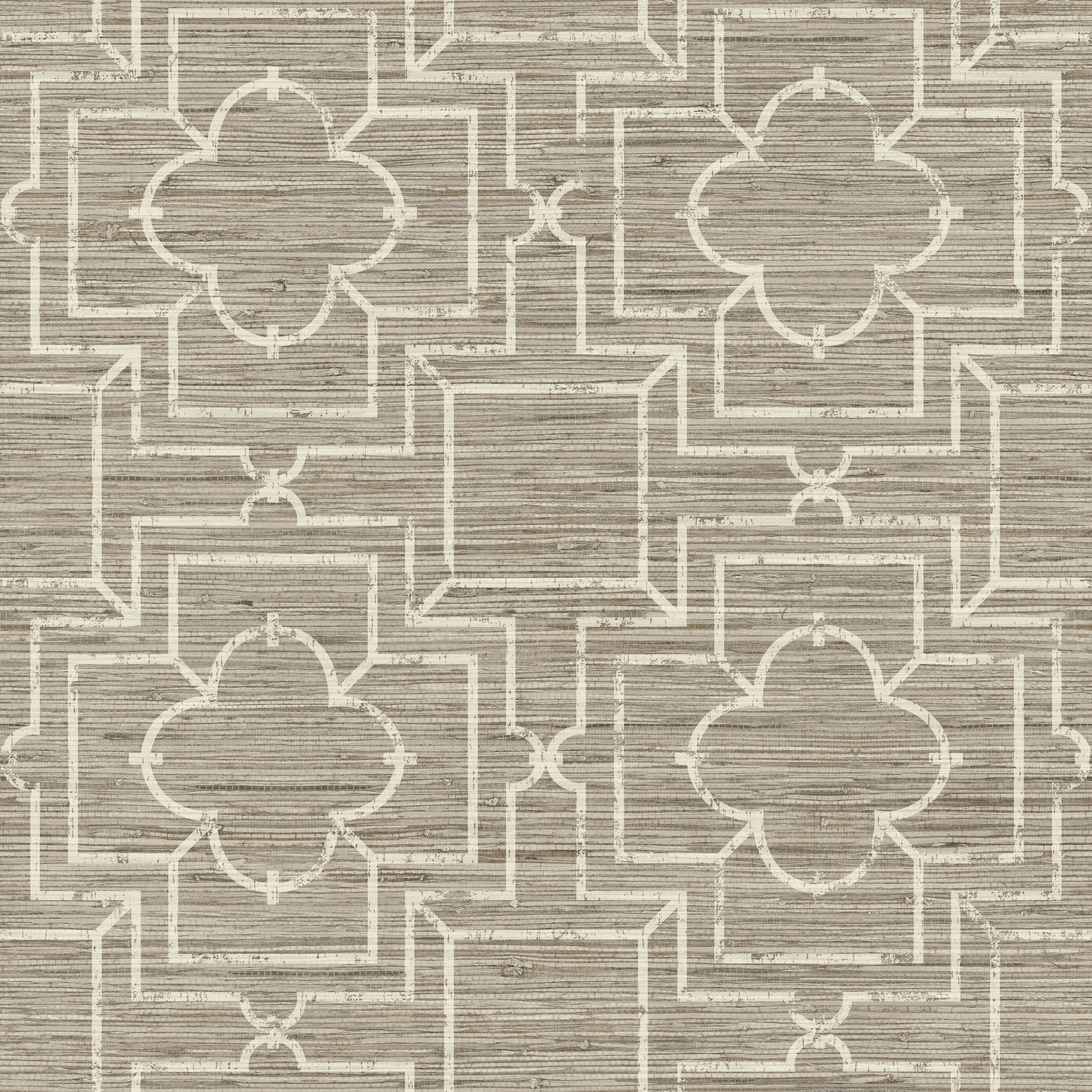 Quatrefoil Trellis Neutral Peel & Stick Wallpaper large image 