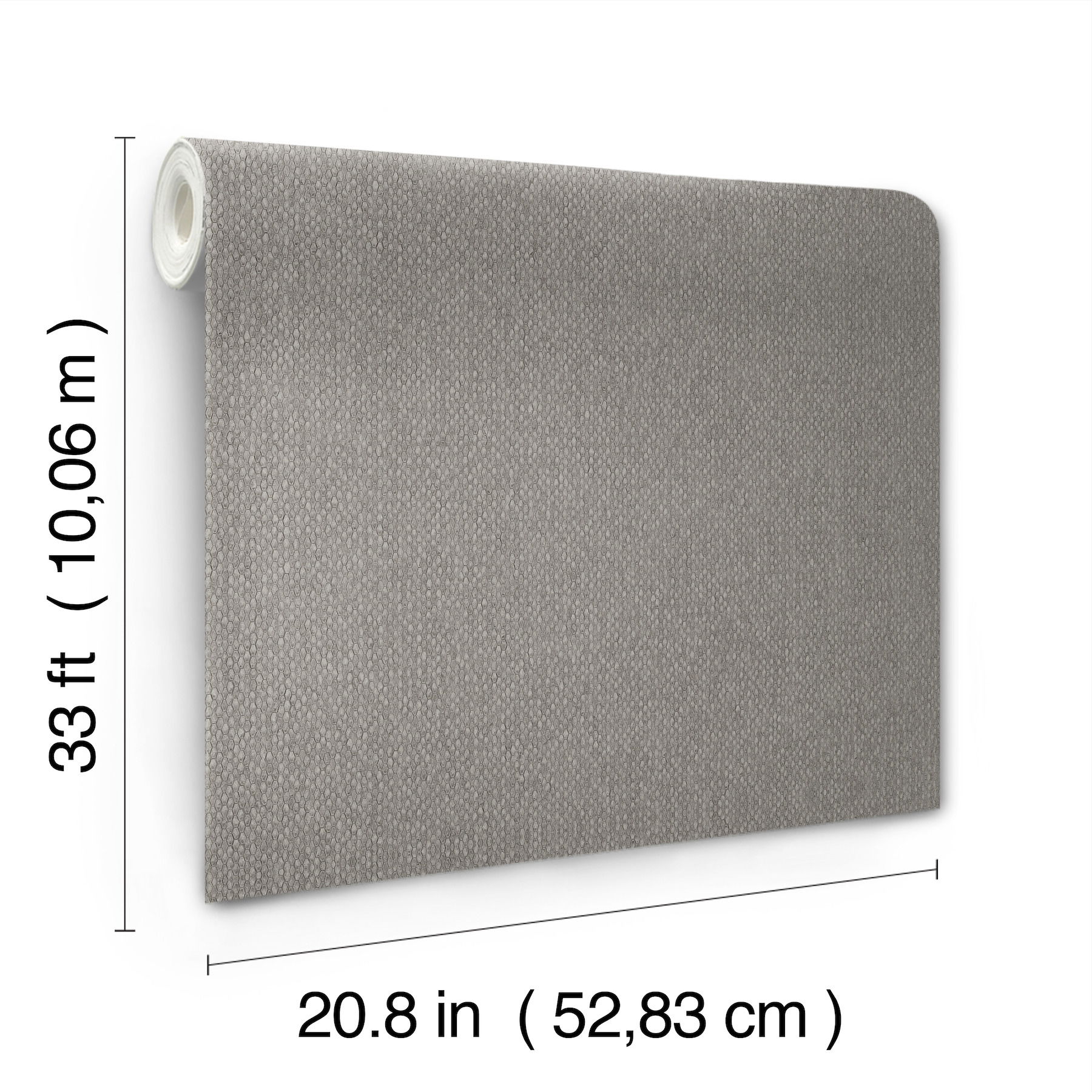 Stretched Hexagons Dark Silver Wallpaper, by York Wall, 33' length x 1'8.8" width x 0.02" depth View 6