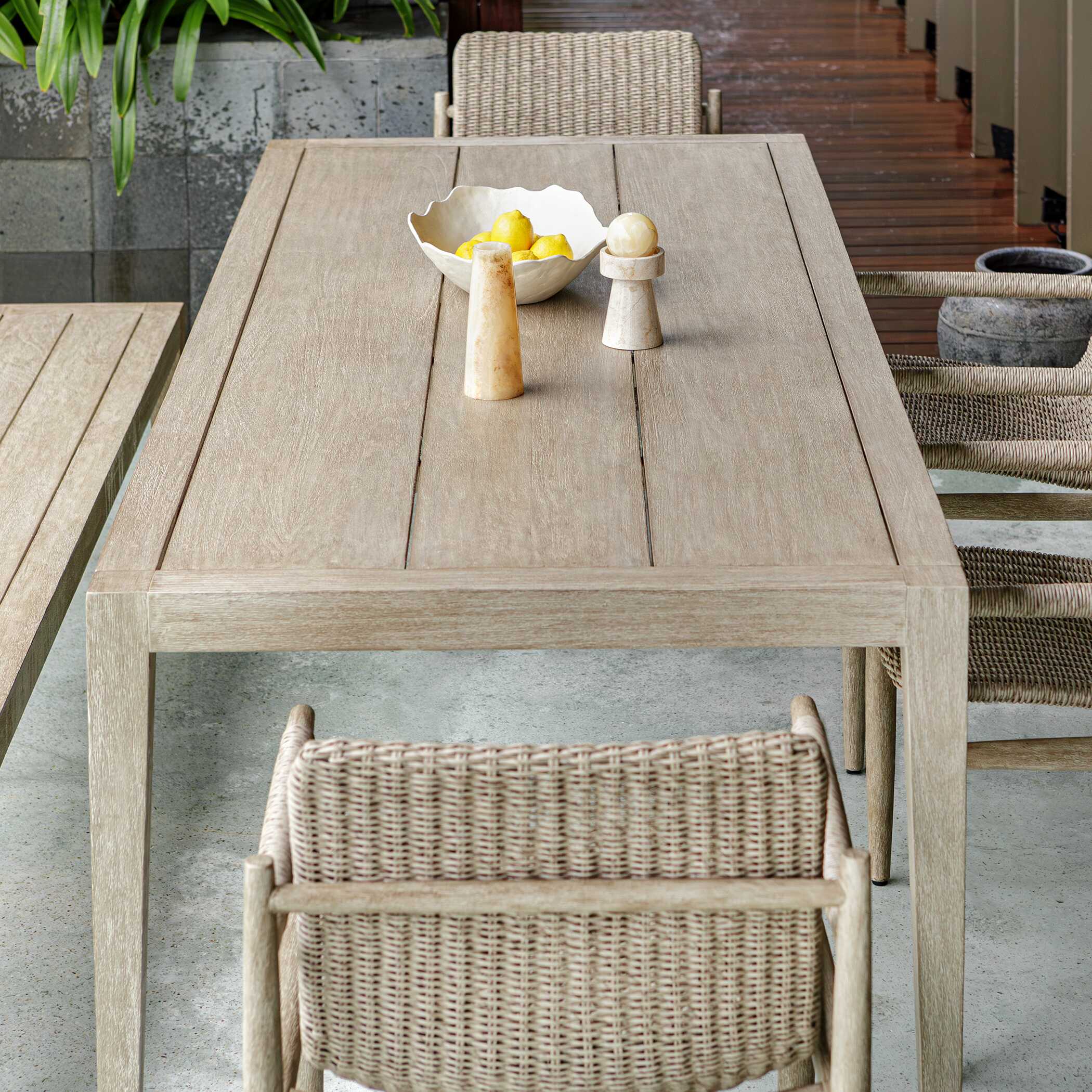 Kirkham Wooden Outdoor Dining Table, Furniture by Uttermost, 92" width x 30" height x 38.6" depth View 9