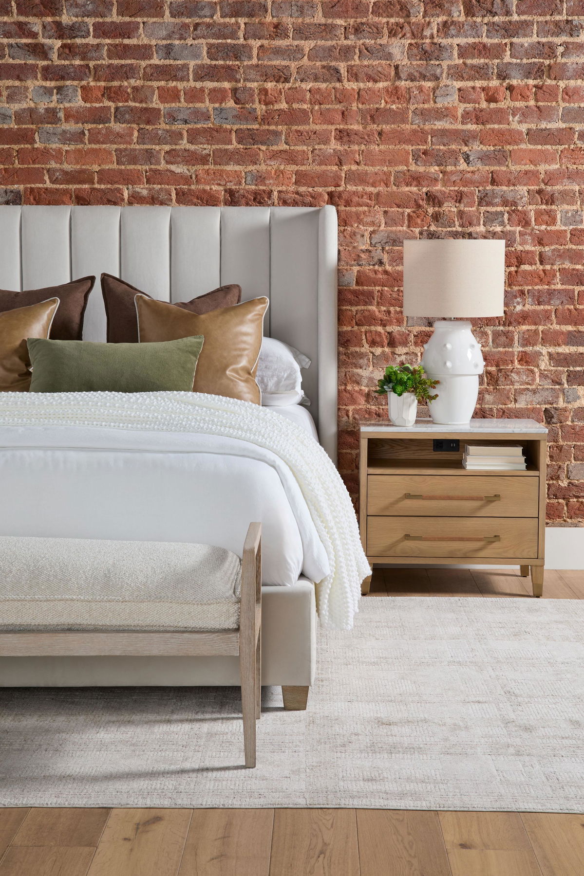 Cambria 2-Drawer Nightstand, by Essentials for Living, 29" width x 26.75" height x 18" depth View 15