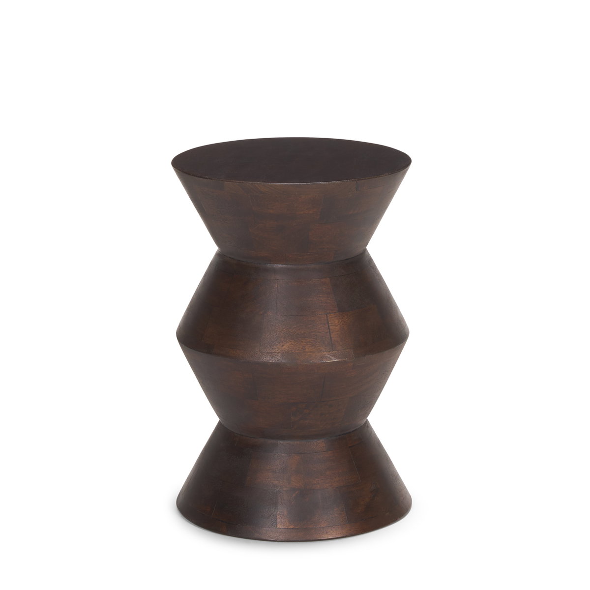 Odessa Dark Brown Wood Accent Table, Side & End Table by Mercana, 12" length x 12" width x 17.5" height View 1
