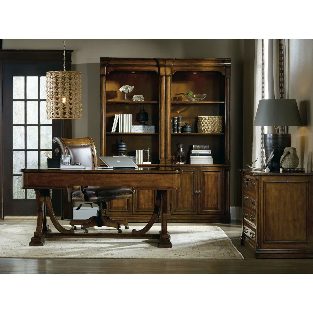 Tynecastle Solid Wood Writing Desk, by Hooker Furniture, 64" width x 30.5" height x 34" depth View 4