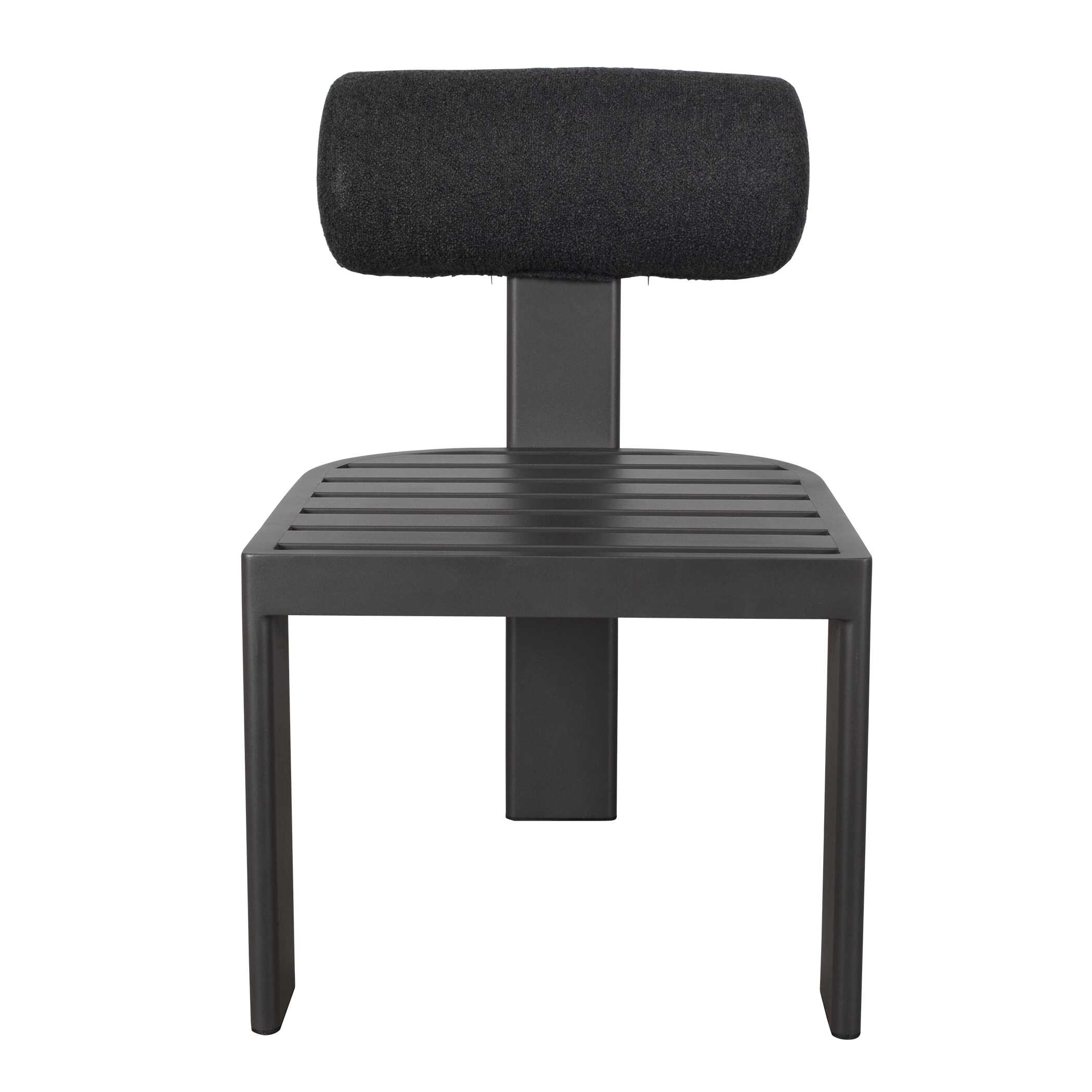 Bolster Back Charcoal Outdoor Dining Chair large image 
