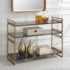 Stacked Up Gray Glass Console Table, by Uttermost, 40.25" width x 32.5" height x 16" depth thumbnail 4