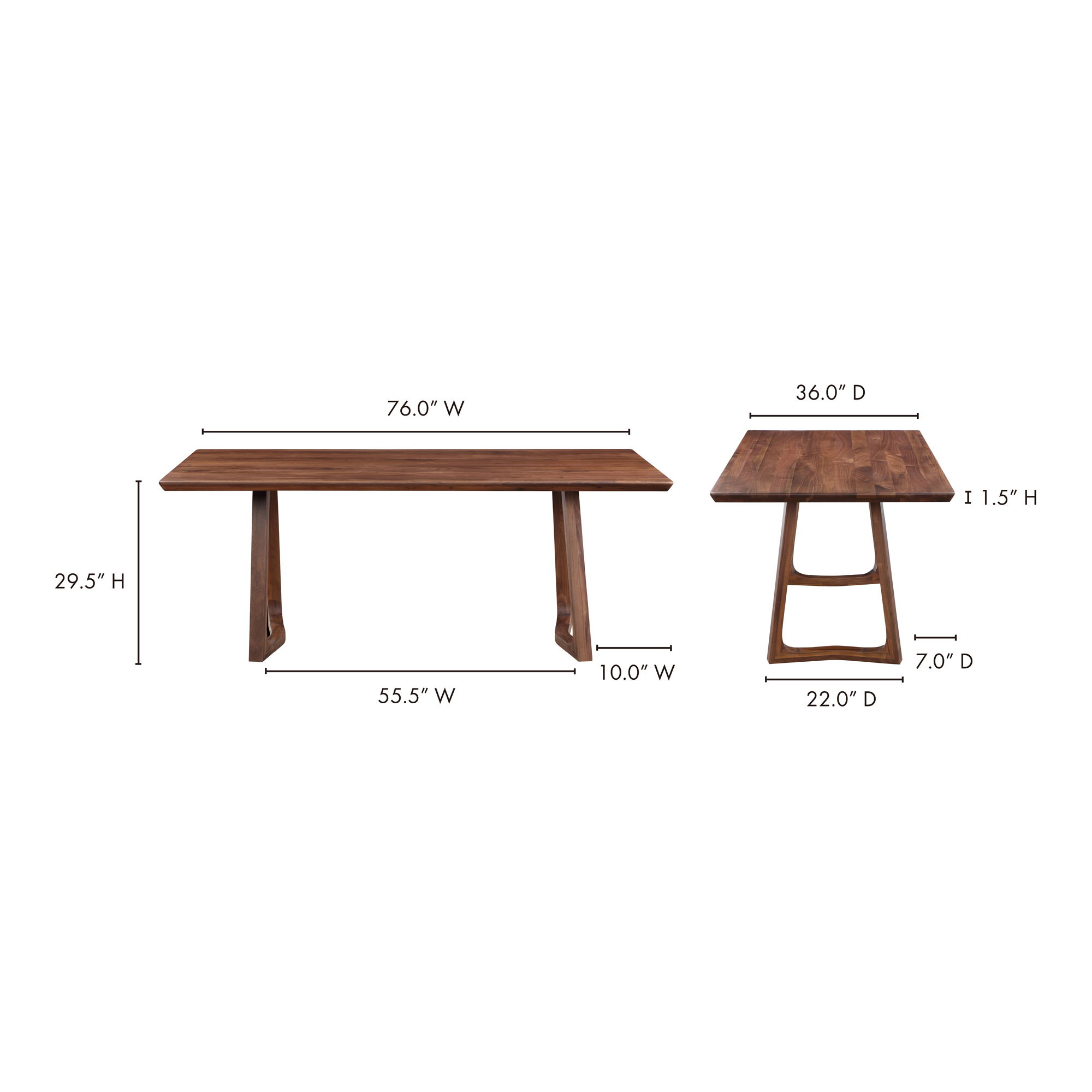 Silas Dining Table Walnut Brown large image 