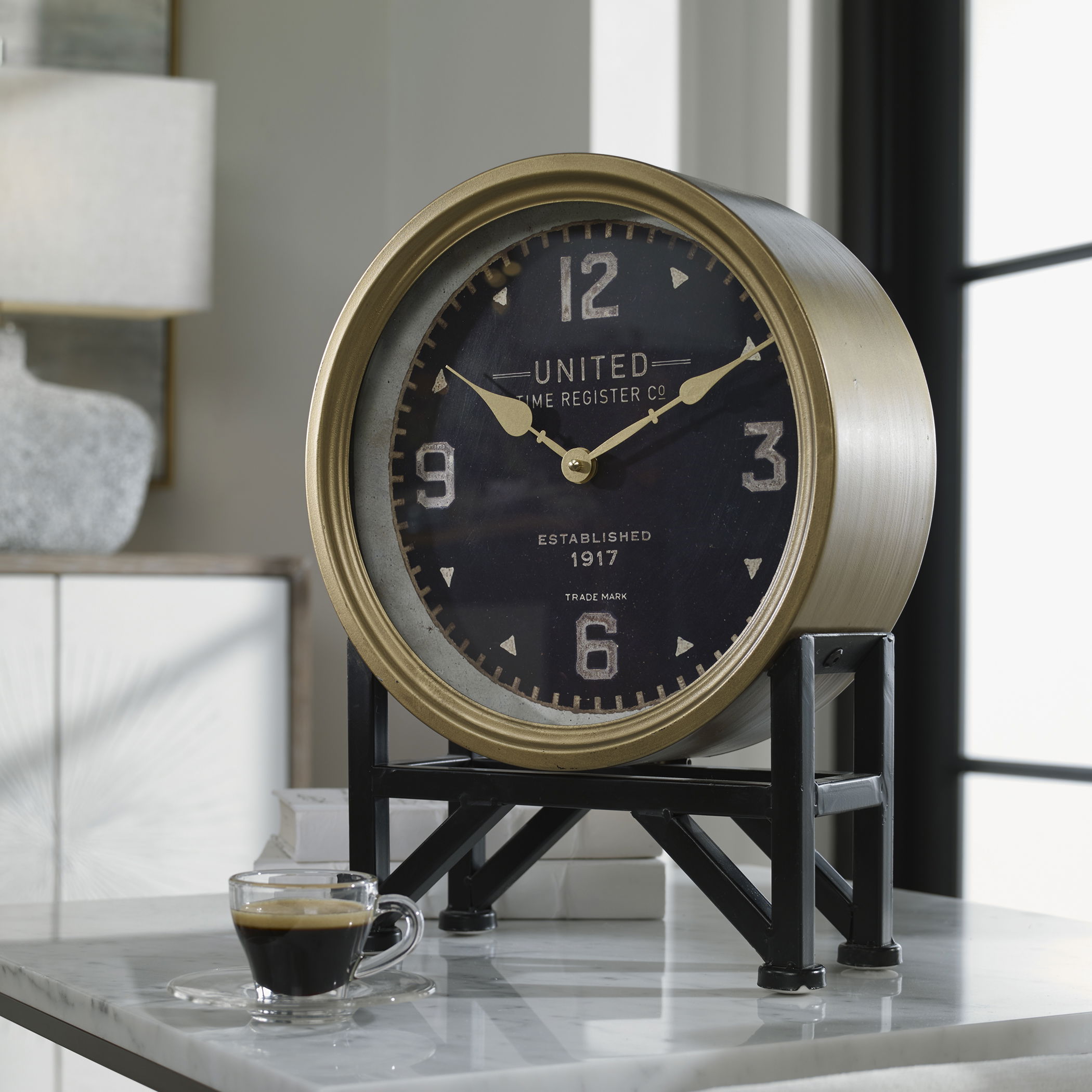Shyam Table Clocks, by Uttermost, 12" width x 16" height x 5.37" depth View 2