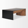 Tabor Natural Wood with Black Oak Waterfall Coffee Table thumbnail 7