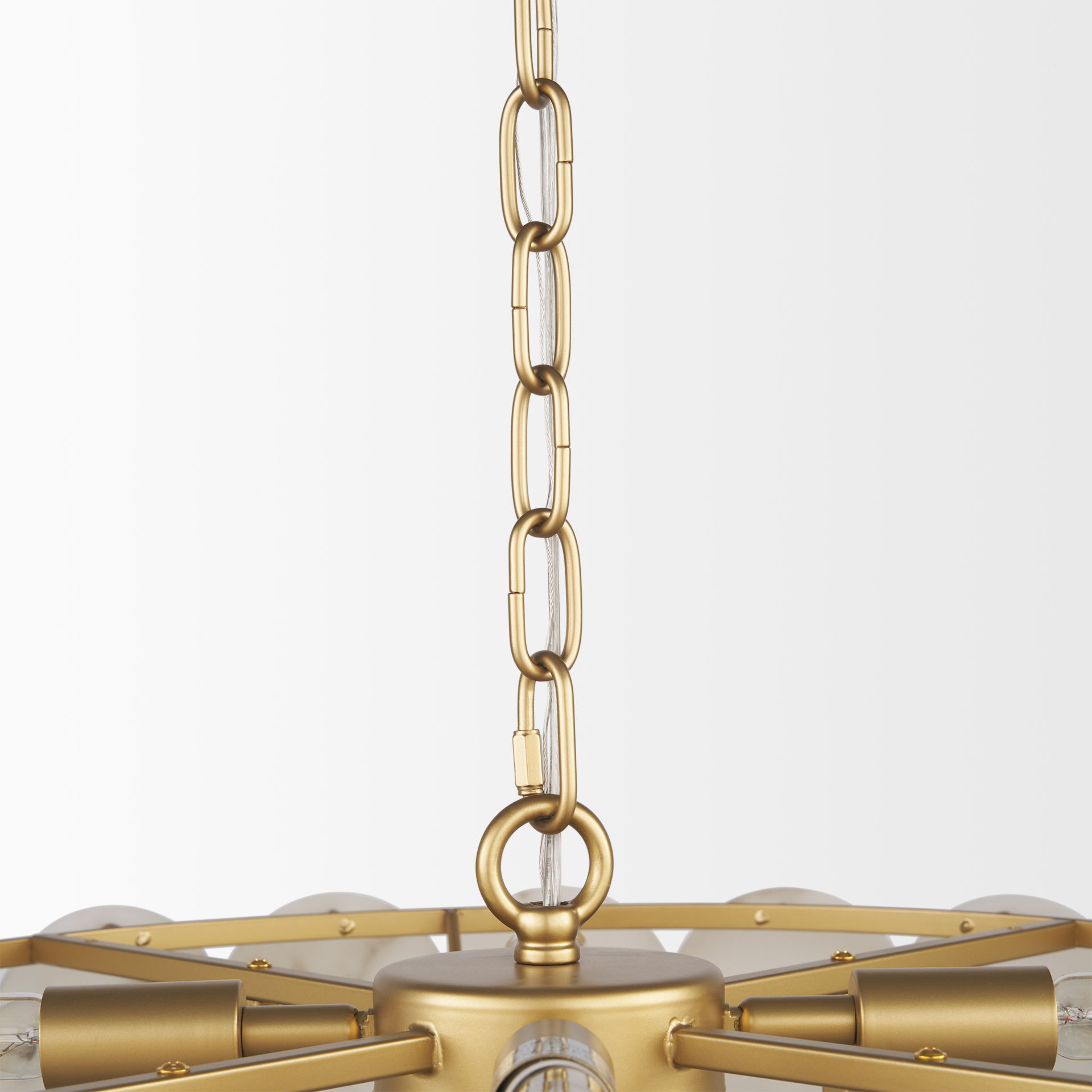 Monroe Brushed Gold Metal with Resin Shade 6-Light Chandelier large image 