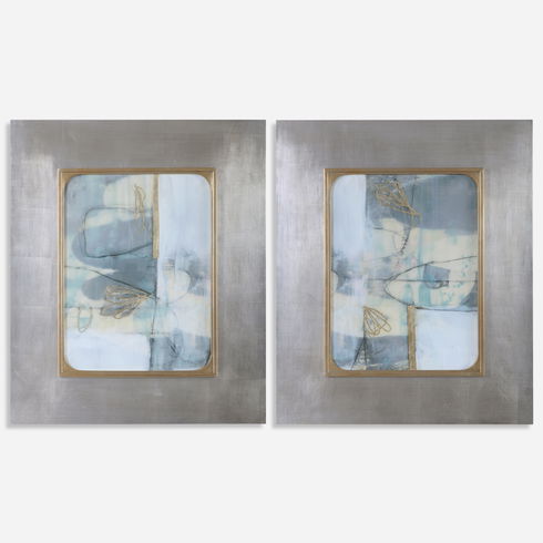 Gilded Whimsy Abstract Prints, S/2