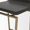 Givens 24.25'H Seat Height Brown Wood Seat Gold Metal Frame Stool, Counter & Bar Stool by Mercana, 14" length x 15.8" width x 26" height thumbnail 10