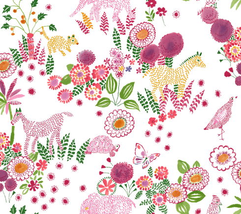 Reverie Pink & Green Peel & Stick Wallpaper