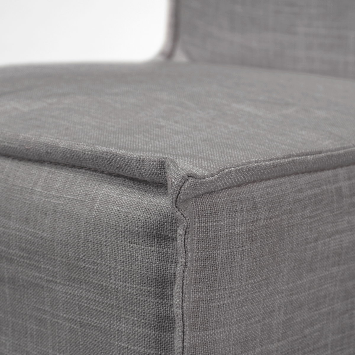 Elbert Solid Back Dining Side Chair | Grey Fabric with Brown Wood, Dining Chair by Mercana, 19.25" length x 21.75" width x 35.25" height View 11