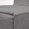 Elbert Solid Back Dining Side Chair | Grey Fabric with Brown Wood, Dining Chair by Mercana, 19.25" length x 21.75" width x 35.25" height thumbnail 11