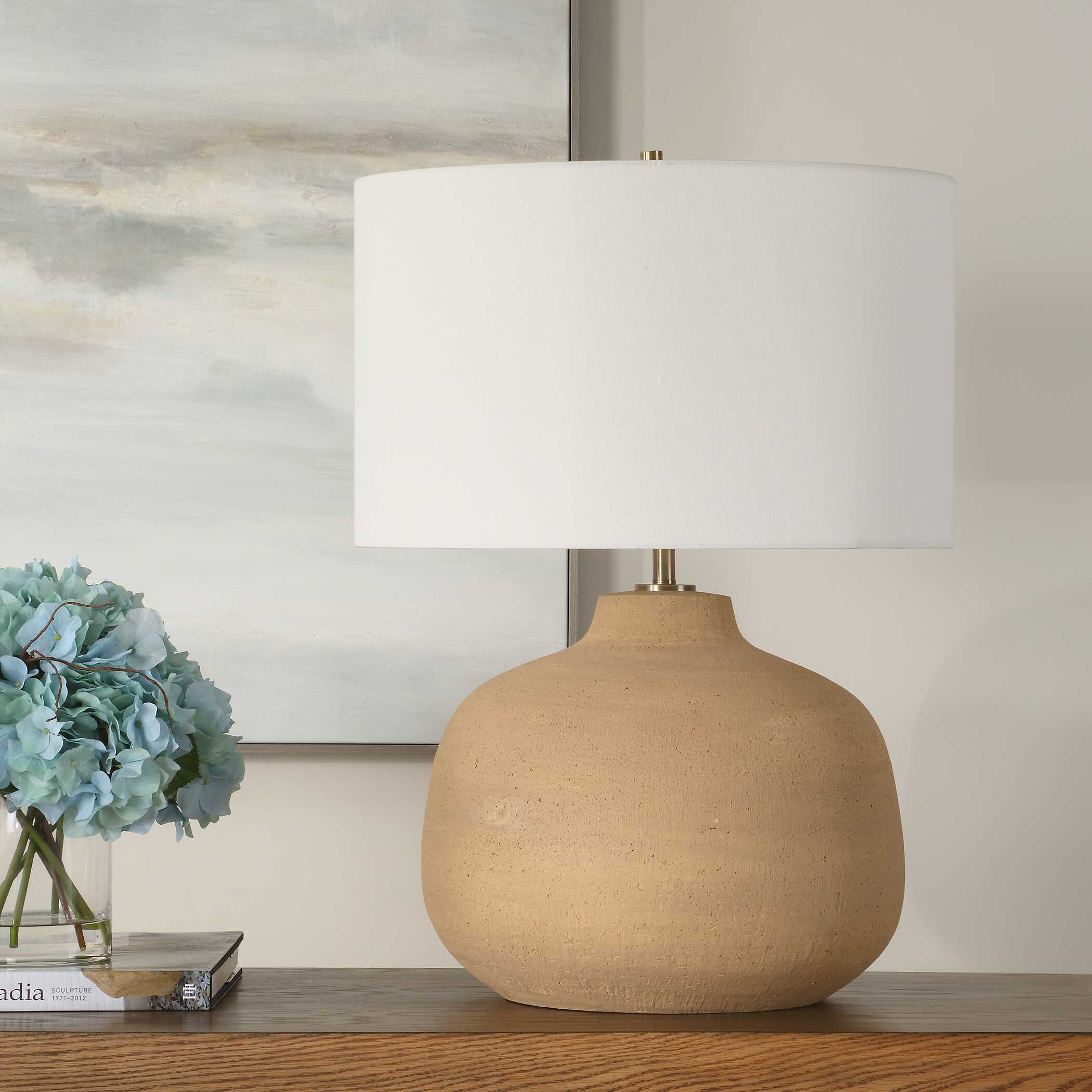Cline Terracotta Table Lamp, by Uttermost, 20" width x 28.25" height x 20" depth View 4