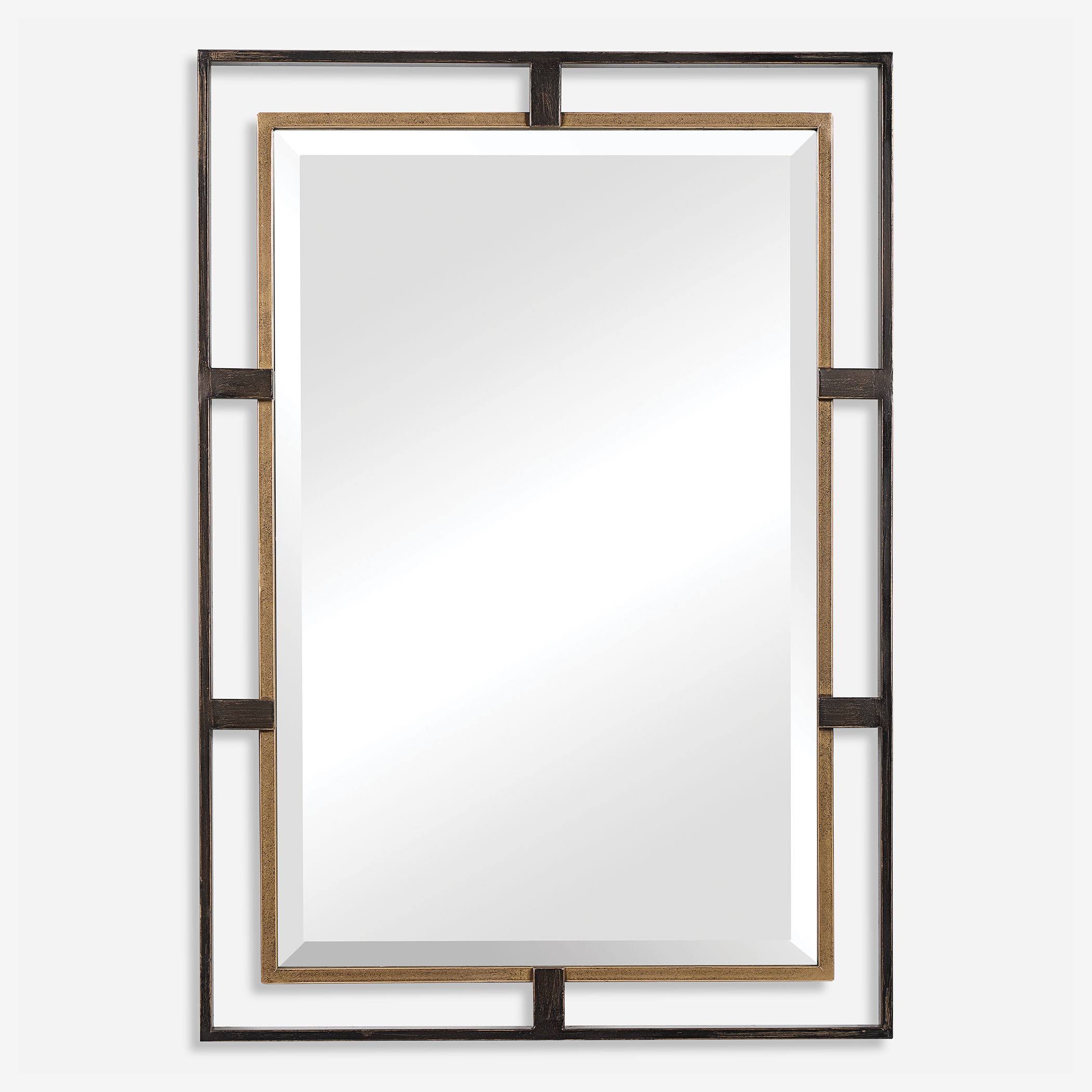 Carrizo Gold & Bronze Rectangle Mirror large image 