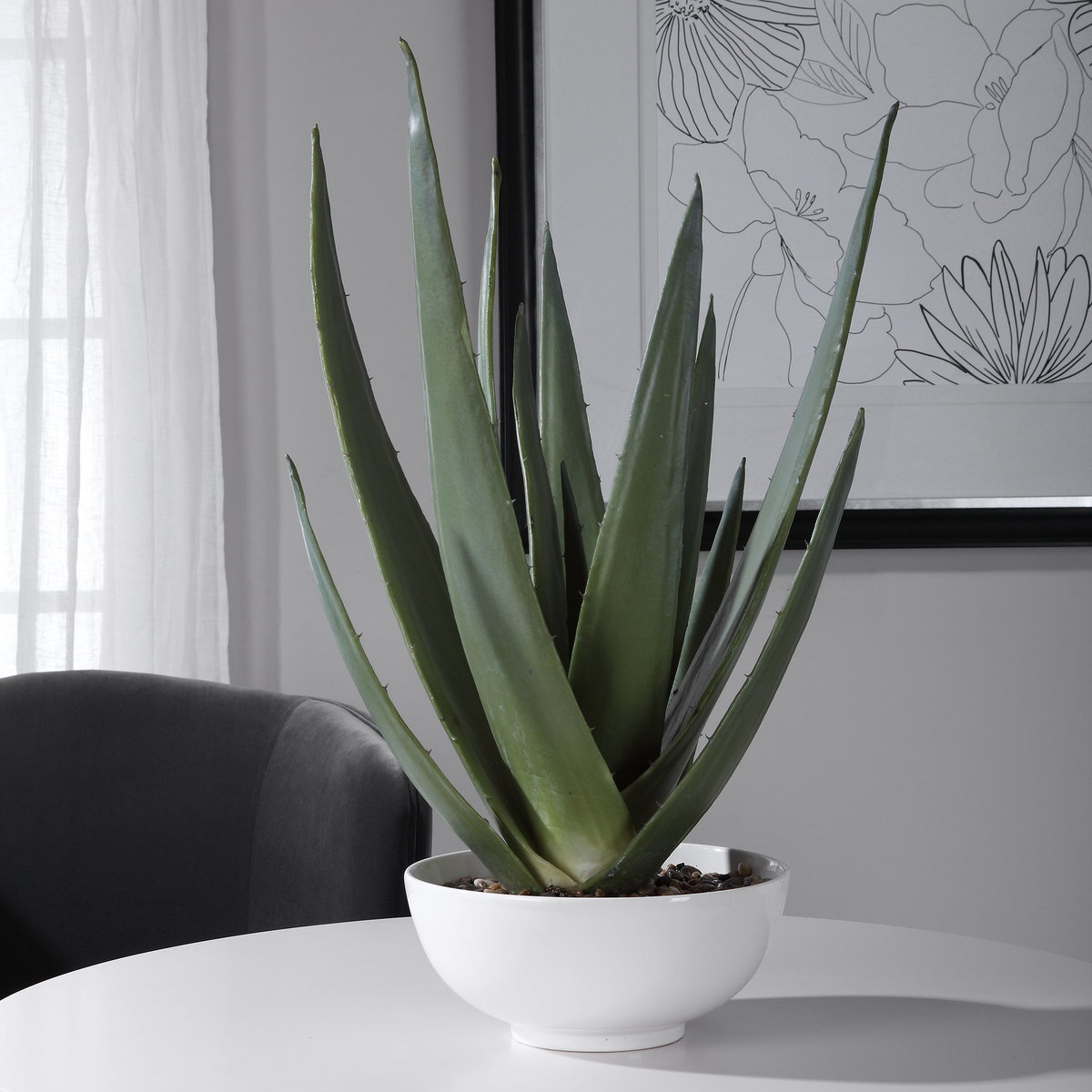 Evarado Aloe Planter, Decorative by Uttermost, 16.75" width x 28.25" height x 16.75" depth View 2