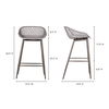 Piazza Outdoor Counter Stool Grey - Set Of Two, Outdoor Chair by Moe's Home, 1'7" width x 2'10" height x 1'7" depth thumbnail 9