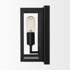 Cairn Matte Black Metal with Glass 1-Light Wall Sconce, by Mercana, 7.87" length x 5.12" width x 10.63" height thumbnail 4