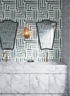 Painterly Labyrinth Aqua Wallpaper thumbnail 2
