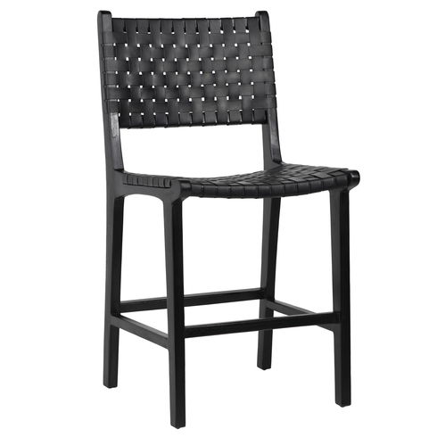 Dale Counter Stool Black Leather Black Frame