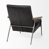 Grosjean Black Leather Wrap Metal Frame Accent Chair, by Mercana, 27.56" length x 37.01" width x 34.65" height thumbnail 9