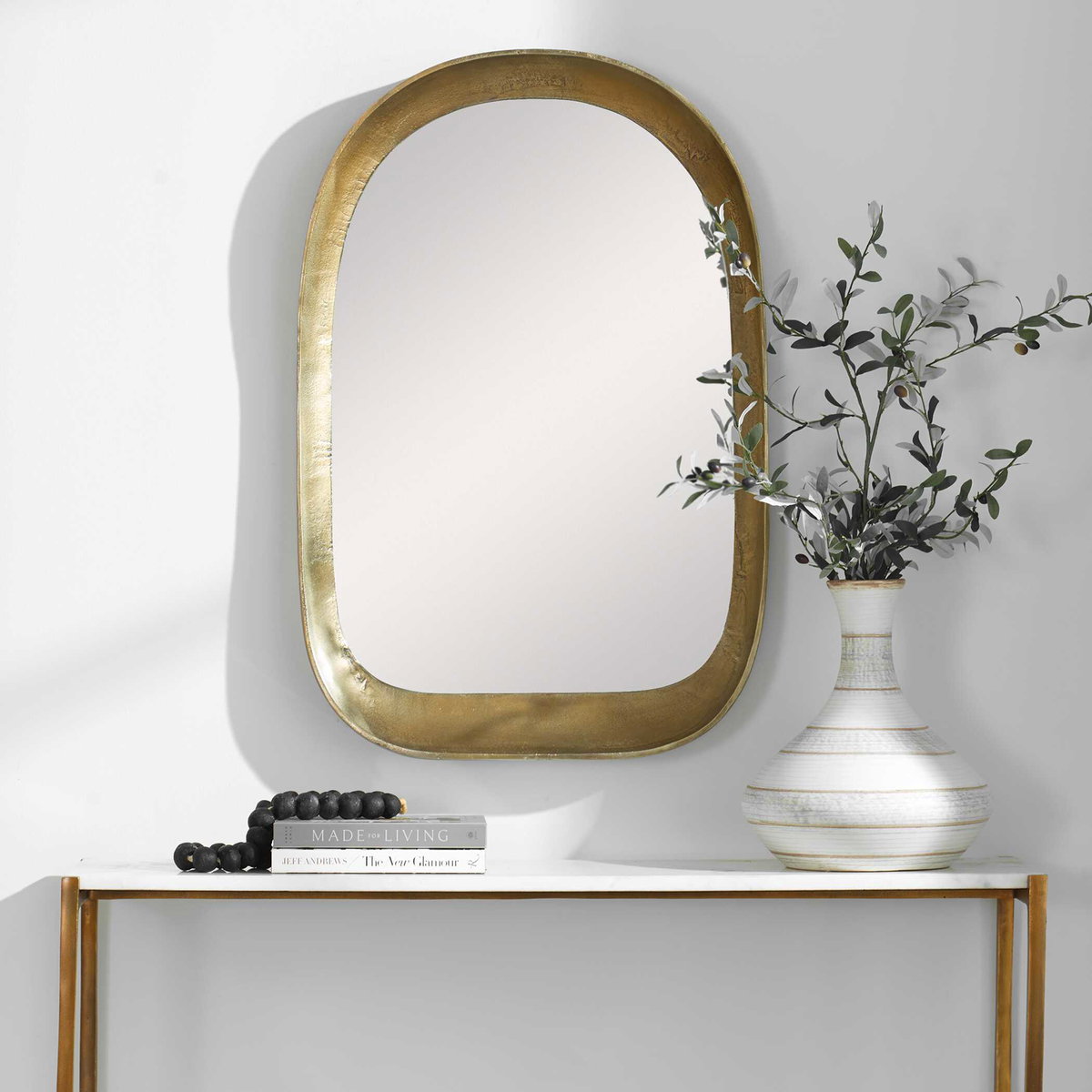 Bradano Brass Arch Mirror, by Uttermost, 23.75" width x 35.5" height x 4" depth View 2