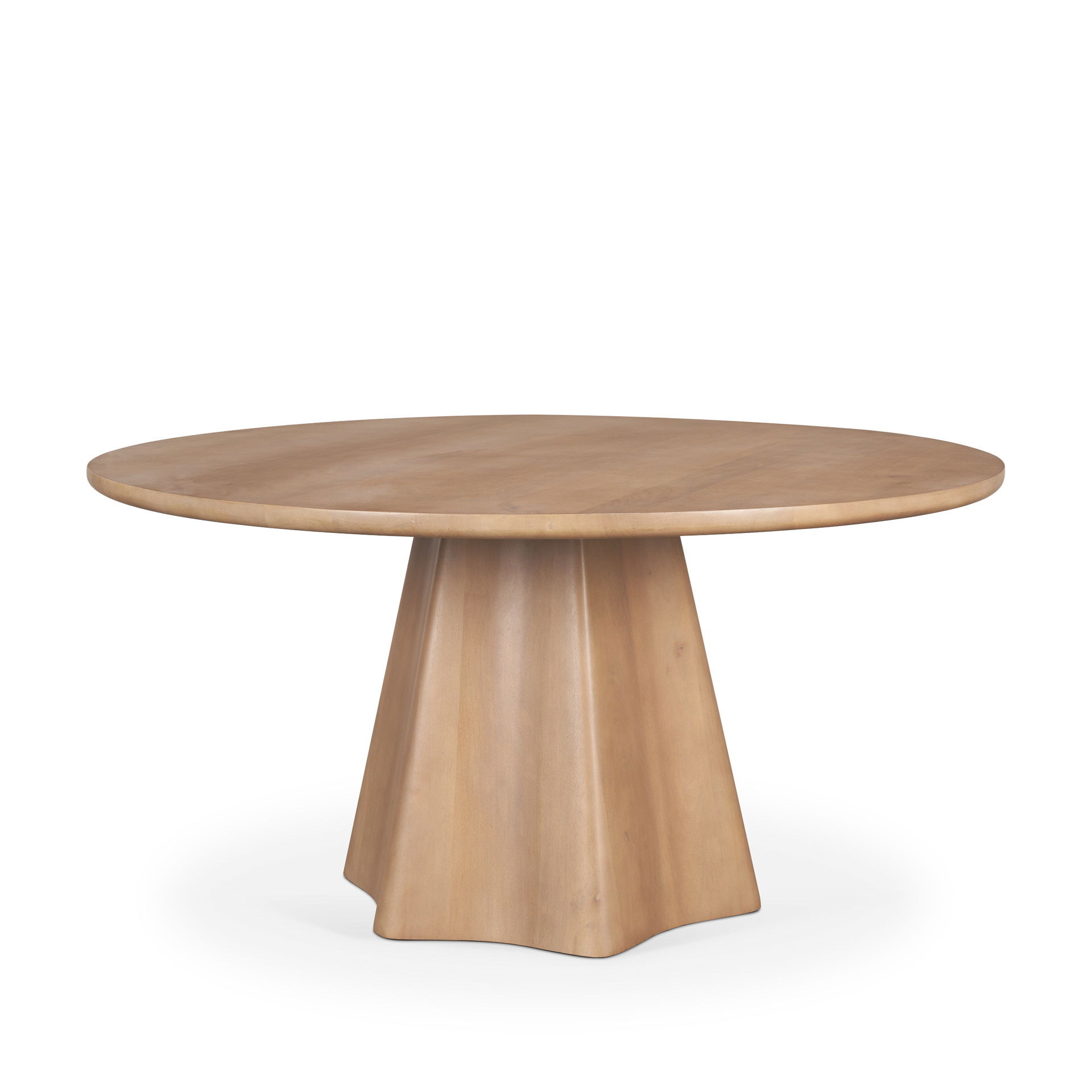 Jovani 60' Solid Light Brown Mango Wood Round Dining Table, by Mercana, 60" length x 60" width x 30" height View 1