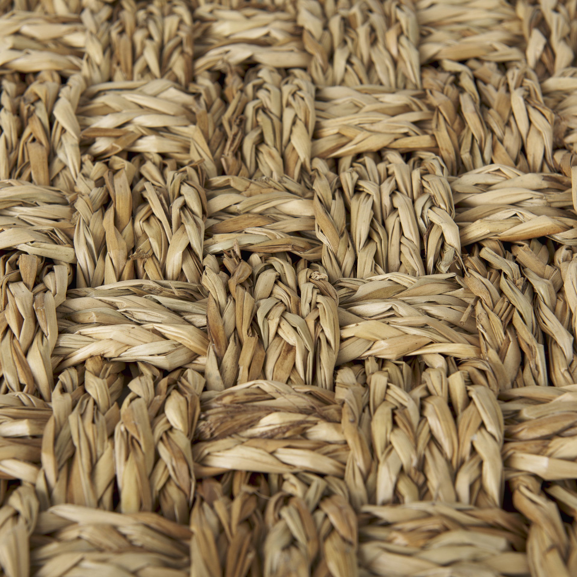 Adele   Medium Brown Seagrass Woven Square Pouf large image 