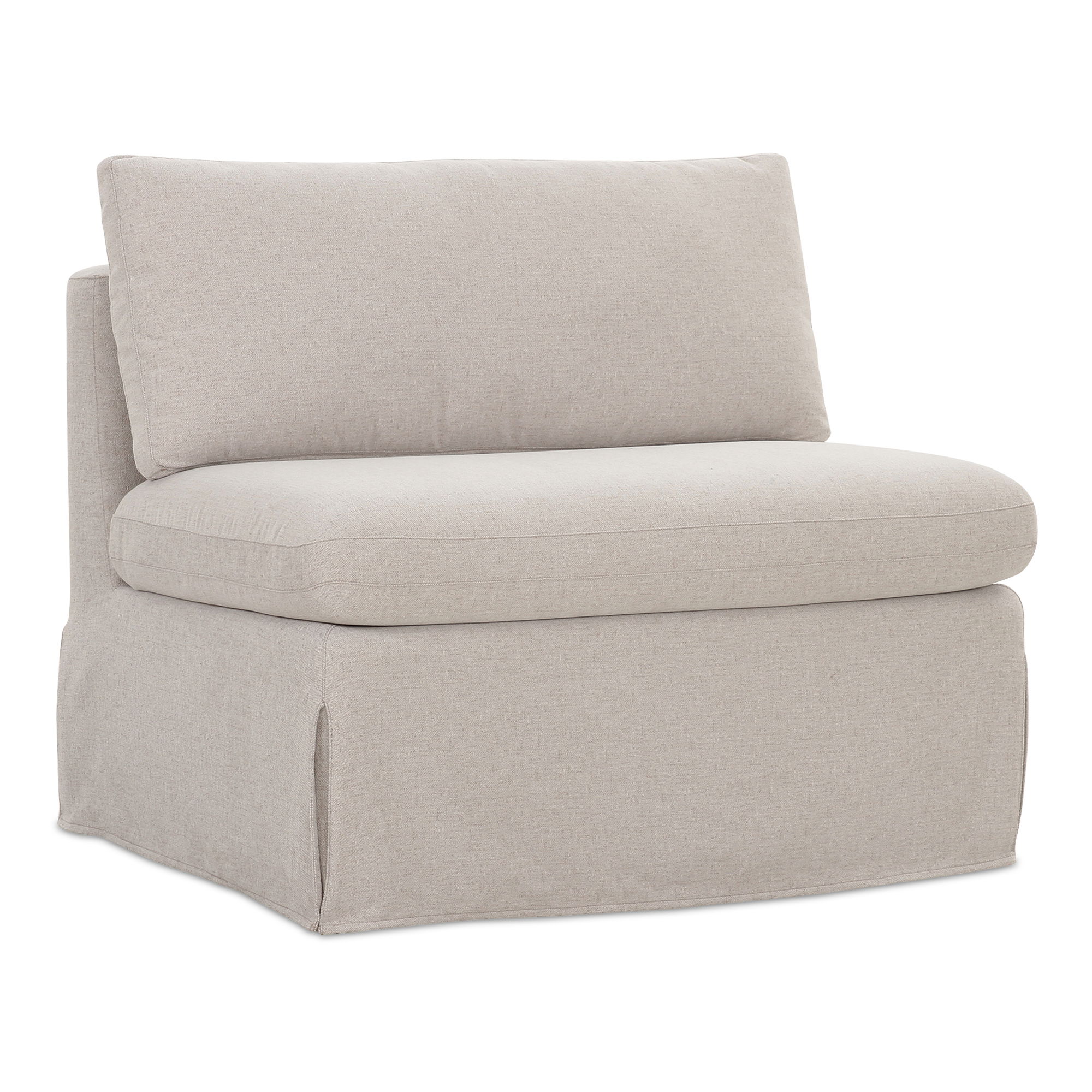 Fable Slipcover Dining Chair And Half Beige, Accent Chair by Moe's Home, 39" width x 31.75" height x 28.5" depth View 2