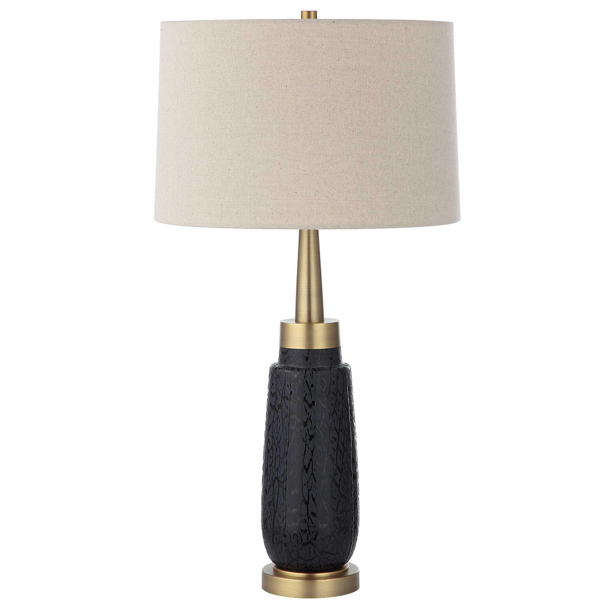Spyglass Black Wood Grain Table Lamp, by Uttermost, 16" width x 30.75" height x 16" depth View 5