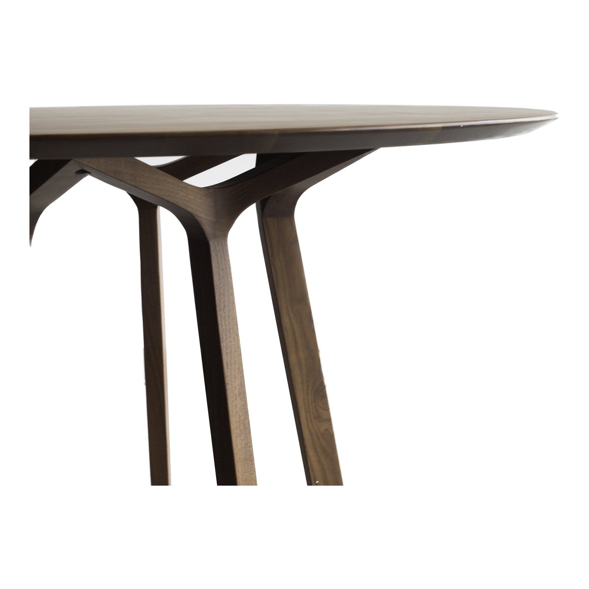 Aldo Round Dining Table Walnut, by Moe's Home, 47" width x 30" height x 47" depth View 2