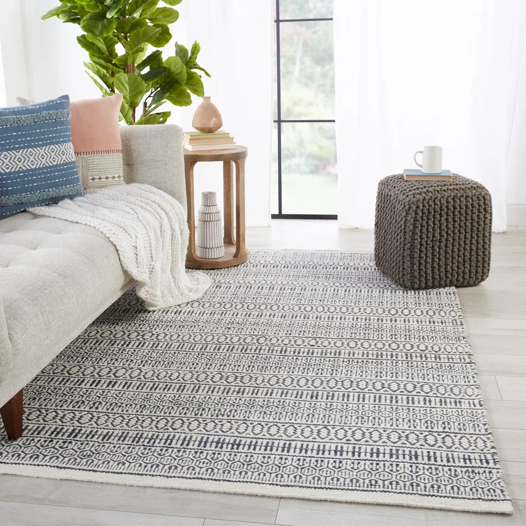 Galway Natural Trellis Slate/ Ivory Area Rug large image 